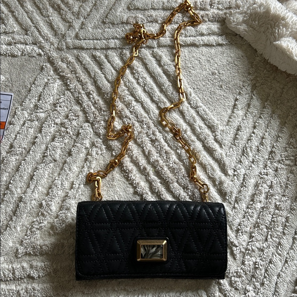 Marc By Marc Jacobs Black Quilted Bag with Gold Accents